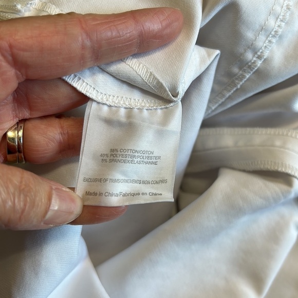 TORY BURCH Callie Skinny Ankle Pant Side Zip White Jean Designer Sz 4 - Picture 13 of 14